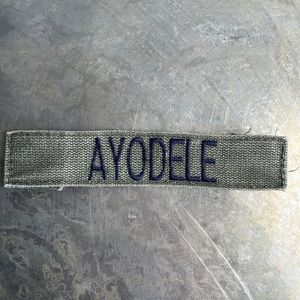 AYODELE Embroidered Vintage ‘Army Green’ Military name tape patch AYODELE